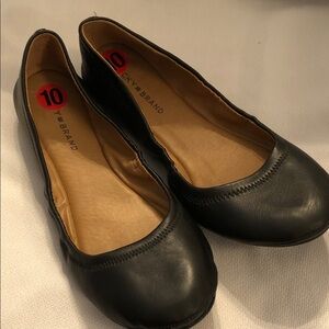 Lucky Brand Classic Black Leather Ballet Shoes Flats size 10 M brand new